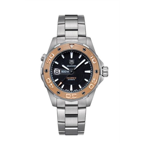 TAG Heuer Aquaracer 500M Calibre 5 43 Stainless Steel / Rose Gold / Black / Bracelet